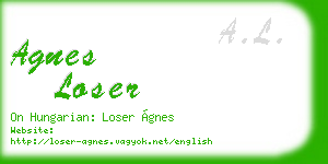 agnes loser business card
